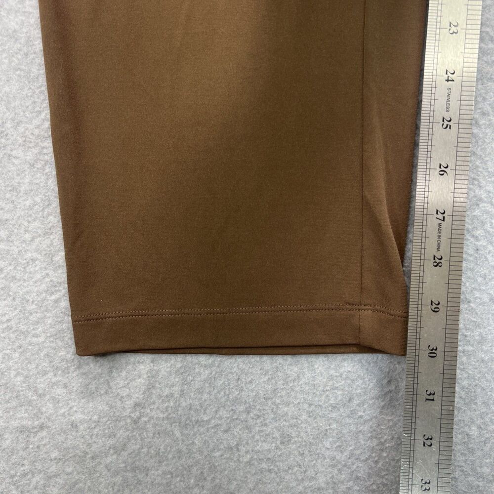 Susan Graver Essentials Liquid Knit Pants Large Brown Pull On Straight Leg - Picture 6 of 11
